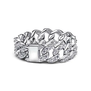 Pandora Ketten-Ring Damen Pavé Cuban Zirkon Sterling-Silber 193557C01 Gr. 54 - Bild 1 von 3