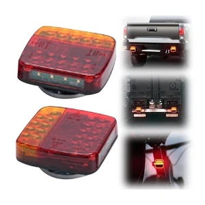 Wireless Led Rear Tail Lights Battery Operated USB Magnetic Tow Towing Trailer∂ - Picture 1 of 10
