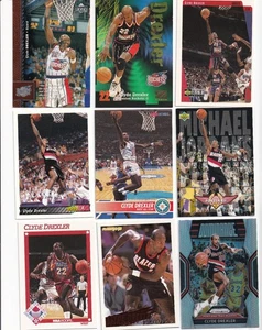 HUGE LOT (27) CLYDE DREXLER BASE INSERTS  PARALLELS NO DUPES BLAZERS ROCKETS 2 - Picture 1 of 3