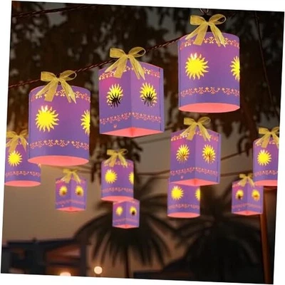 Paquete de 20 linternas colgantes de sol princesa hágalo usted mismo conjunto púrpura princesa color vivo Foto 1 de 4