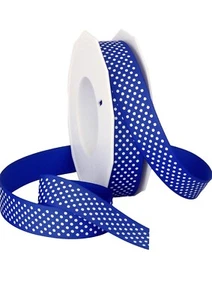 Blue grosgrain ribbon 5/8" Swiss dot Royal Blue ribbon 50 yard roll - Picture 1 of 1