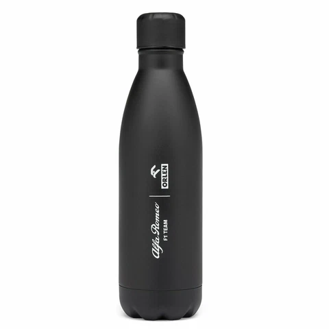 Alfa Romeo Racing F1 Metal Water Bottle- Black Cover