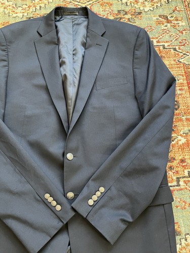 Giacca cappotto sportivo Michael Kors uomo 44 misto lana blu navy argento stemma bottoni