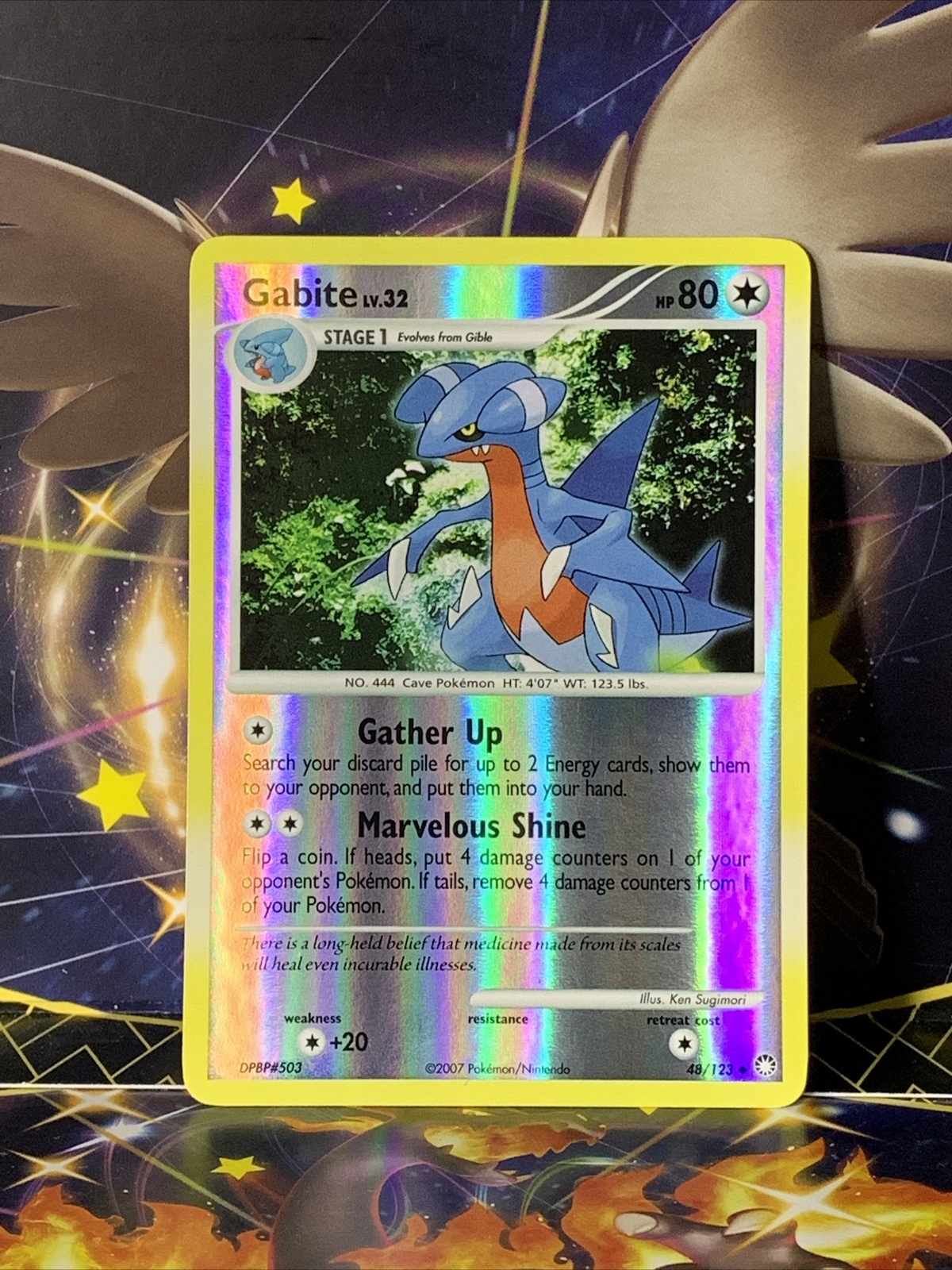GABITE Reverse Holo 48/123 UNCOMMON Mysterious Treasures Pokemon Card 2007 LP