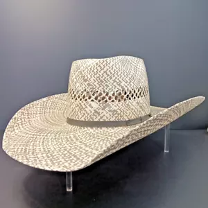 American Hat Company Straw Para Panama 6 3/4 Cooper Tuf Leather Vented Long Oval - Picture 1 of 14