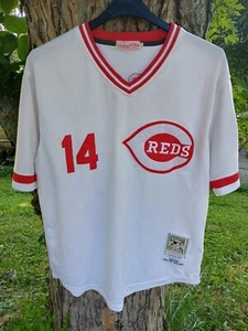 100% Authentic Cincinnati Reds Pete Rose Jersey Size 44 Mitchell and Ness - Picture 1 of 7