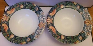 Spode Morris & Co Strawberry Thief 19cm Cereal Bowls Set of 2 - Picture 1 of 7
