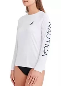 Women's Nautica White Long Sleeve Shirt Size l - Picture 1 of 3