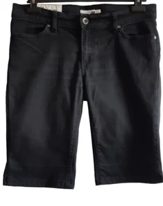 Zara schwarze Denim Shorts Tasche gerades Bein Freizeit US 8/EU 40 R Passform Arbeit Reisen - Bild 1 von 16