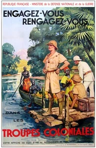 affiche poster engagez vous troupes coloniales - Picture 1 of 1