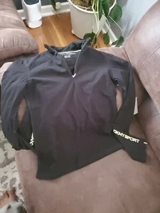 DKNY Sport Damen Pullover Sweatshirt schwarz Logo Streifen Half Zip Gr. S - Bild 1 von 5