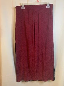 NWT Women's ZOE Size S - Red & Black Long Skirt w/Lining High Slit  29" x 35.5" - Picture 1 of 5