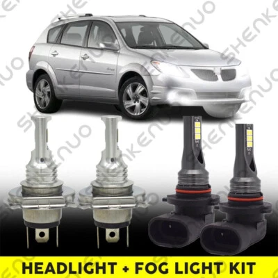 Para Pontiac Vibe 2003-2008 - 9003 Bombillas LED Faros + 9006 Kit Faros Antiniebla Foto 1 de 4