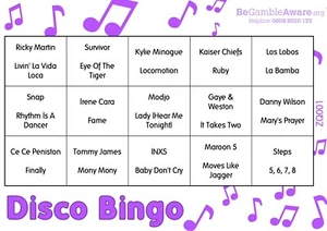 Fun Music Game Disco Bingo - Lilac Party Theme 100 Tickets - Picture 1 of 3