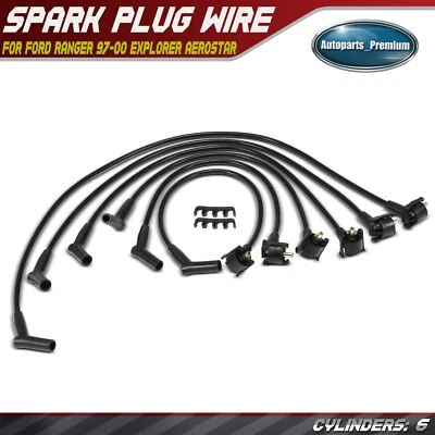 6 juegos de cables de bujía para Ford Explorer 1997-2000 Ranger Aerostar V6 4,0 L OHV Foto 1 de 4