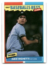 Dave Righetti 1987 Fleer Baseball's Best Sluggers vs Pitchers #34 NY Yankees