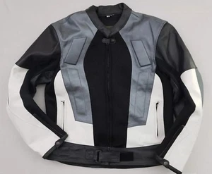 Vintage 80s 90s Chaqueta de cuero Color Block Motocicleta Hip Hop Urban Hombres Grandes - Imagen 1 de 7