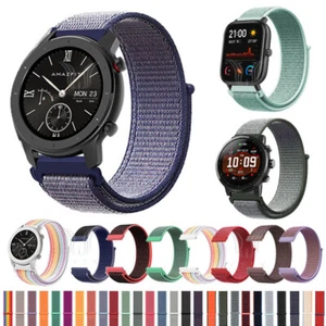 For Huami Amazfit GTR 4 3 2 Stratos 3 GTS 4 3 Nylon Loop Sport Watch band Strap - Foto 1 di 43