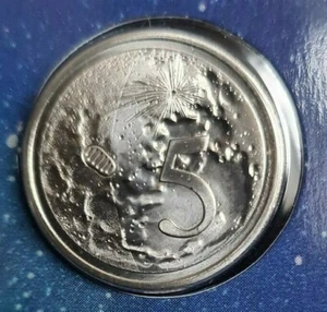 2019 Australian Five cent 5c coin - MOON LANDING - UNC ex RAM mint set - Rare - Picture 1 of 3