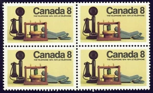 Canada sc#641 Telephone Centenary, Block of 4, Mint-NH - Picture 1 of 2
