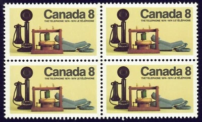 Canada sc#641 Telephone Centenary, Block of 4, Mint-NH - Image 1 of 2