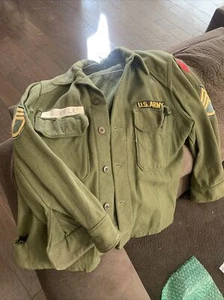 Chaqueta de Colección Segunda Guerra Mundial Ejército de EE. UU. Lana 2 Bolsillos Personal Sargento Parches de Hombro Alfa - Imagen 1 de 9