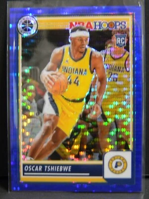 2023/24 Panini Premium Stock Hoops Blue Prizm Oscar Tshiebwe Rookie 42/75 Pacers - Image 1 of 2