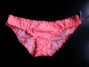 Nwt Victorias Secret Neon Hot Pink Ruffle Cheeky Ruched Back Bikini Bottom XS - Picture 1 of 5