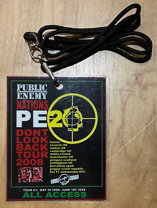 Public Enemy Original Concert Backstage Pass Ticket Don’t Look Back Tour 2008