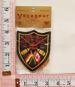 Curling German Society Of Winnipeg CC Jacket Vest Patch Badge Applique + Pins - Picture 1 of 2