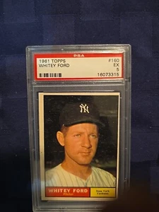1961 Topps New York Yankees Whitey Ford #160 HOF PSA 5 EX - Picture 1 of 4