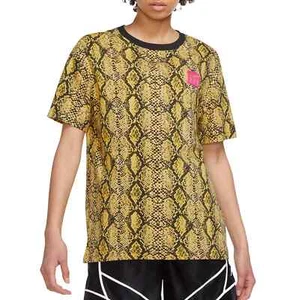 NIKE BASKETBALL Vivid Sulfur AOP BOYFRIEND SHORT SLEEVE SNAKE SHIRT WOMENS M - Picture 1 of 3