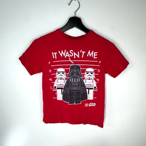 LEGO Star Wars Boys M 8 Red T-Shirt Darth Vader Graphic Tee - Picture 1 of 6
