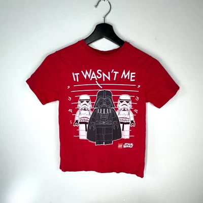 LEGO Star Wars Boys M 8 Red T-Shirt Darth Vader Graphic Tee - Image 1 of 4