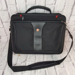 Wenger Swiss Army Laptop Computer Case Shoulder Bag Carry On Briefcase Black 15” - Picture 1 of 14