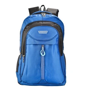 School Backpack with Mesh Side Pockets - Basic Large Solid Blue for All Age - Picture 1 of 5
