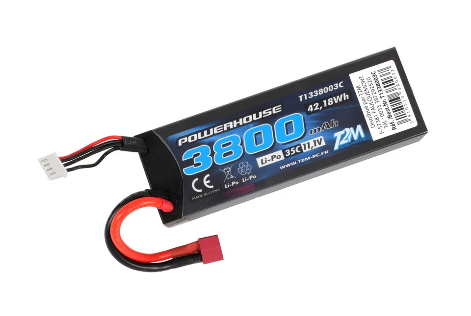 T2M Lipo Akku 3S 11,1V 35C 3800 mAh Din T-Plug Stecker Powerhouse T1338003C - Bild 1 von 1