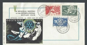 1954 Bélgica FDC Rotary Intl 50 aniversario #479-481 con caché de mercurio y sirena - Imagen 1 de 1
