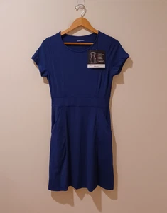 NWT Scottevest Daisy Dress Navy Blue Pockets Stretch Travel Minimal Casual Small - Picture 1 of 9