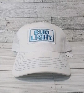 Bud Light White Mesh Back Hat Logo Baseball Cap Blue Vintage White - Bild 1 von 6
