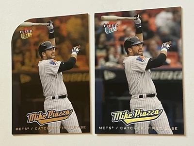 MIKE PIAZZA New York Mets 2005 Fleer Ultra Card #154 + GOLD MEDALLION Die Cut - Image 1 of 4