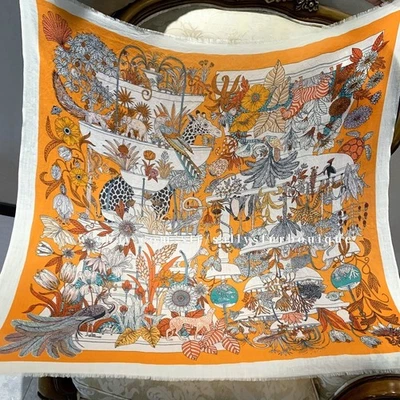 Sallys 100% Lana Hervida Mantón Animales Estampado Cuadrado Fino Delicado Estola Bufanda 39" Foto 1 de 4