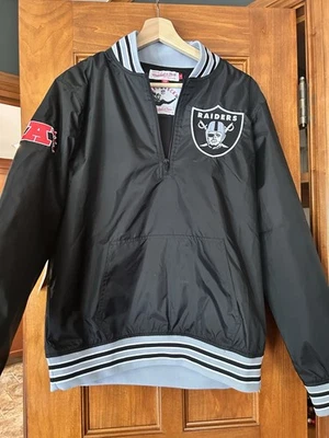 NFL Oakland Las Vegas Raiders Mitchell Ness Chaqueta Satinada Negra Plateada Adulto S Foto 1 de 4