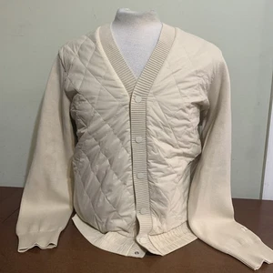 Wilson Stamford Mens Medium Beige Cardigan Hybrid Snap Jacket New Nwt - Picture 1 of 8