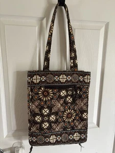 Vera Bradley Quilted Zip Tech TOTE Canyon Brown Rare Retired Checkpoint Friendly - Picture 1 of 12