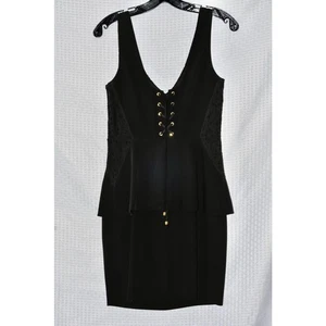 Vestido Victoria Secret Sin Mangas Pequeño Negro Encaje Corsé Estilo Peplum Talla 6 - Imagen 1 de 5