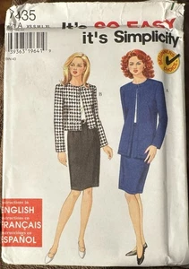 Vtg It's so easy Simplicity pattern 7435 Misses' Jacket & Skirt sz XS - XL uncut - Picture 1 of 2