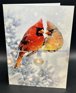 Merry Christmas (Cardinals) Greeting Card w/Envelope - Picture 1 of 4