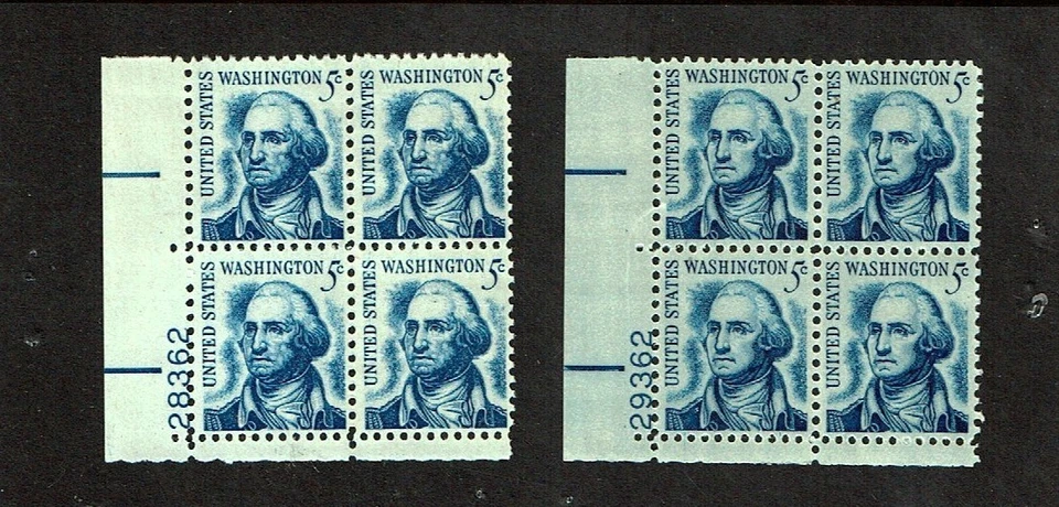 1965-81 U.S PROMINENT AMERICAN 5c WASHINGTON  LOT OF 2 Sc#1283/3a M/NH/OG  NOTE! - Image 1 of 1