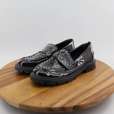 Mocasines gruesos negros con tachuelas talla 6 de Zara para mujer Foto 1 de 4